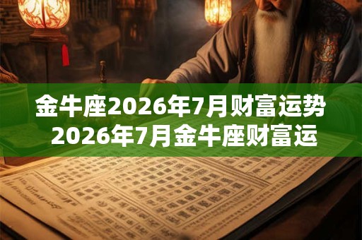 金牛座2026年7月财富运势 2026年7月金牛座财富运程详解