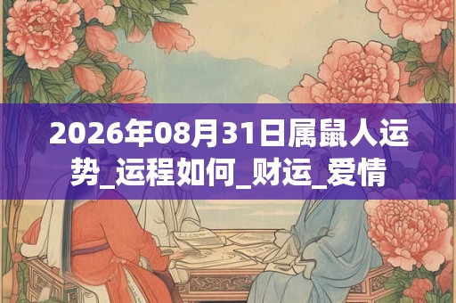 2026年08月31日属鼠人运势_运程如何_财运_爱情 2026年08月31日属鼠人运势_运程如何_财运_爱情