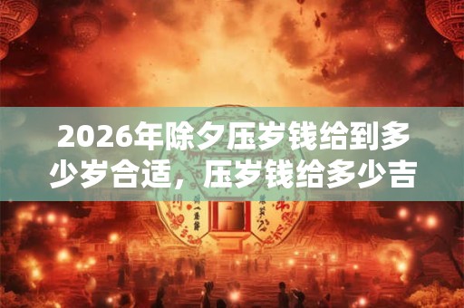 2026年除夕压岁钱给到多少岁合适，压岁钱给多少吉利数字！