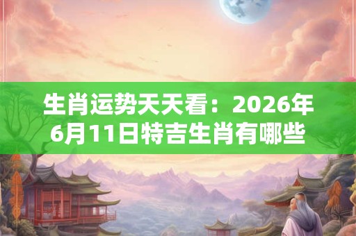 生肖运势天天看：2026年6月11日特吉生肖有哪些