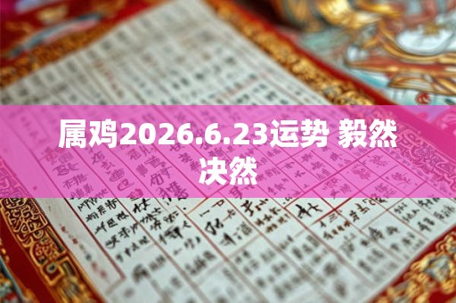 属鸡2026.6.23运势 毅然决然 属鸡2026.6.23运势 毅然决然
