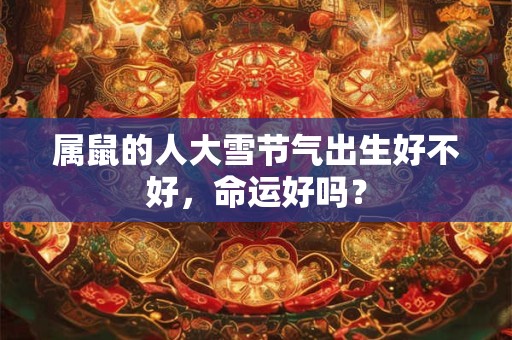 属鼠的人大雪节气出生好不好,命运好吗? 属鼠的人大雪节气出生好不好,命运好吗?
