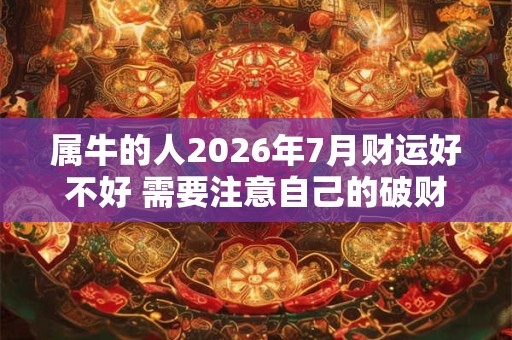 属牛的人2026年7月财运好不好 需要注意自己的破财行为 属牛的人2026年7月财运好不好 需要注意自己的破财行为