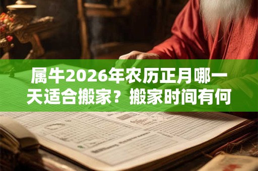 属牛2026年农历正月哪一天适合搬家?搬家时间有何讲究? 属牛2026年农历正月哪一天适合搬家?搬家时间有何讲究?