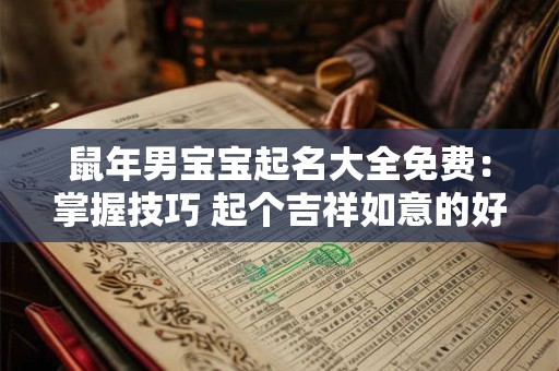 鼠年男宝宝起名大全免费:掌握技巧 起个吉祥如意的好名字! 鼠年男宝宝起名大全免费:掌握技巧 起个吉祥如意的好名字!