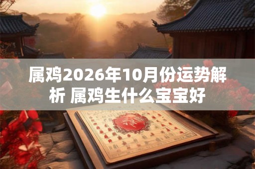 属鸡2026年10月份运势解析 属鸡生什么宝宝好 属鸡2026年10月份运势解析 属鸡生什么宝宝好
