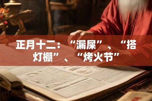 正月十二：“漏屎”、“搭灯棚”、“烤火节”