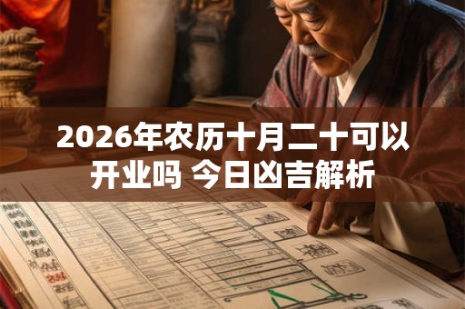 2026年农历十月二十可以开业吗 今日凶吉解析 2026年农历十月二十可以开业吗 今日凶吉解析