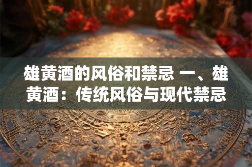 雄黄酒的风俗和禁忌 一、雄黄酒:传统风俗与现代禁忌的碰撞 雄黄酒的风俗和禁忌 一、雄黄酒:传统风俗与现代禁忌的碰撞
