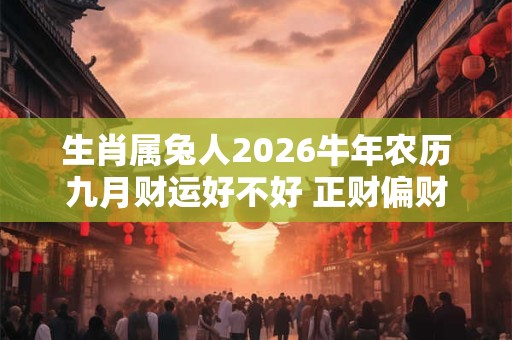 生肖属兔人2026牛年农历九月财运好不好 正财偏财运都不错 生肖属兔人2026牛年农历九月财运好不好 正财偏财运都不错