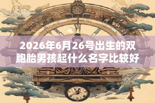 2026年6月26号出生的双胞胎男孩起什么名字比较好，五行属什么