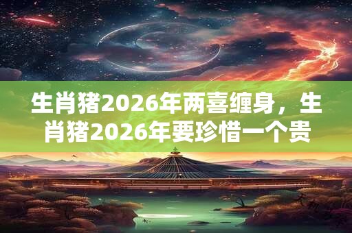 生肖猪2026年两喜缠身，生肖猪2026年要珍惜一个贵人