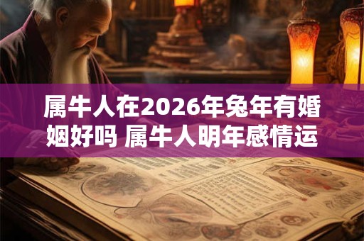 属牛人在2026年兔年有婚姻好吗 属牛人明年感情运势如何