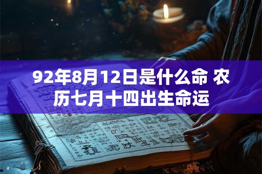 92年8月12日是什么命 农历七月十四出生命运