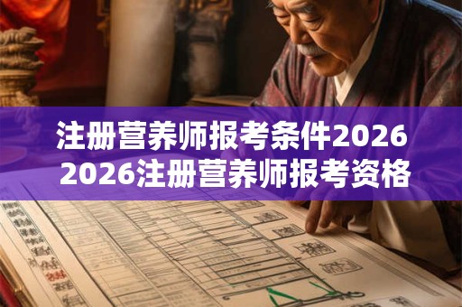 注册营养师报考条件2026 2026注册营养师报考资格是什么