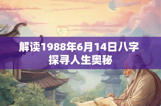 解读1988年6月14日八字 探寻人生奥秘 解读1988年6月14日八字 探寻人生奥秘
