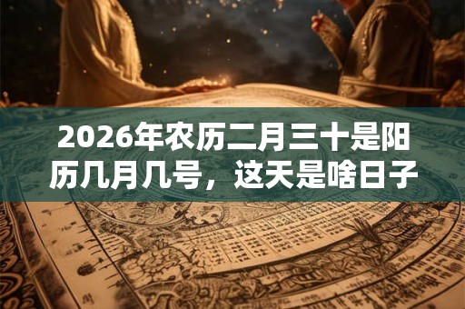 2026年农历二月三十是阳历几月几号,这天是啥日子? 2026年农历二月三十是阳历几月几号,这天是啥日子?