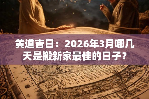 黄道吉日:2026年3月哪几天是搬新家最佳的日子? 黄道吉日:2026年3月哪几天是搬新家最佳的日子?