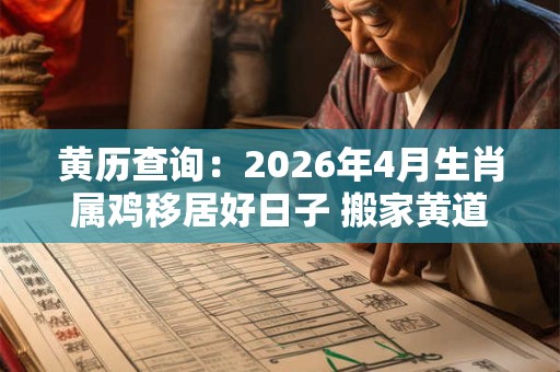 黄历查询:2026年4月生肖属鸡移居好日子 搬家黄道吉日 黄历查询:2026年4月生肖属鸡移居好日子 搬家黄道吉日