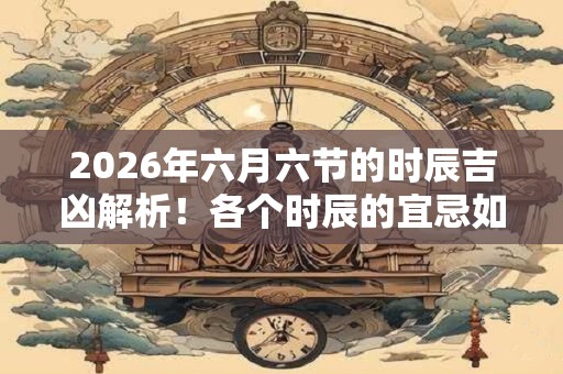2026年六月六节的时辰吉凶解析!各个时辰的宜忌如何? 2026年六月六节的时辰吉凶解析!各个时辰的宜忌如何?