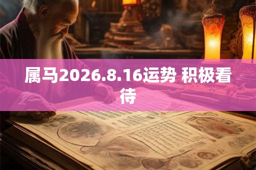 属马2026.8.16运势 积极看待