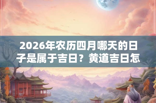 2026年农历四月哪天的日子是属于吉日？黄道吉日怎么选？