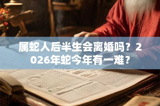 属蛇人后半生会离婚吗？2026年蛇今年有一难？