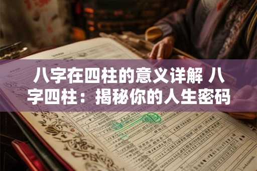 八字在四柱的意义详解 八字四柱:揭秘你的人生密码 八字在四柱的意义详解 八字四柱:揭秘你的人生密码