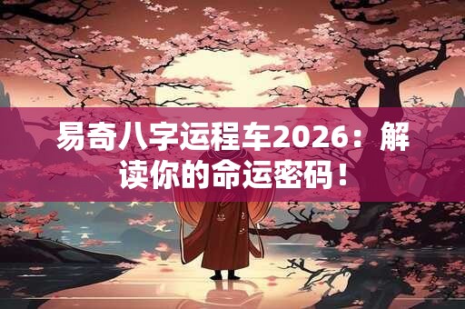 易奇八字运程车2026:解读你的命运密码! 易奇八字运程车2026:解读你的命运密码!