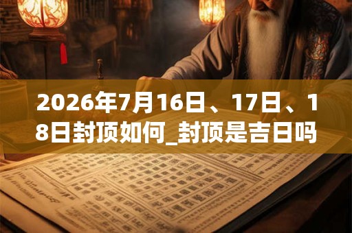 2026年7月16日、17日、18日封顶如何_封顶是吉日吗