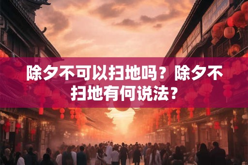 除夕不可以扫地吗?除夕不扫地有何说法? 除夕不可以扫地吗?除夕不扫地有何说法?