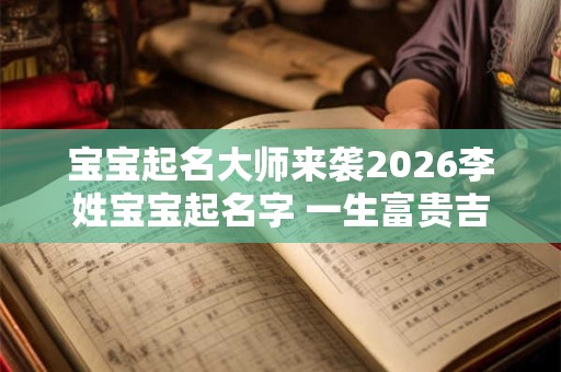 宝宝起名大师来袭2026李姓宝宝起名字 一生富贵吉祥！