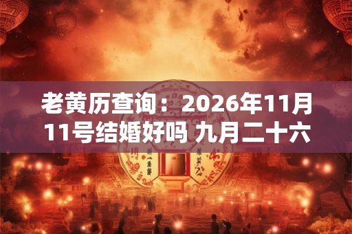 老黄历查询:2026年11月11号结婚好吗 九月二十六日子如何 老黄历查询:2026年11月11号结婚好吗 九月二十六日子如何