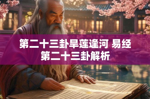 第二十三卦旱莲逢河 易经第二十三卦解析