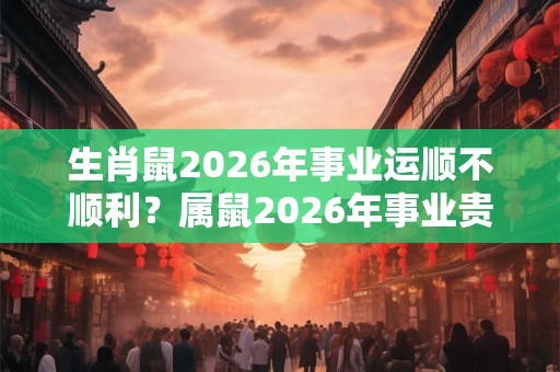 生肖鼠2026年事业运顺不顺利？属鼠2026年事业贵人？