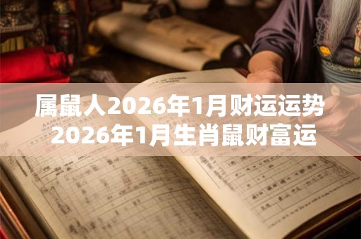 属鼠人2026年1月财运运势 2026年1月生肖鼠财富运程详解 属鼠人2026年1月财运运势 2026年1月生肖鼠财富运程详解