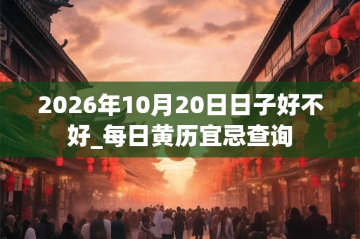 2026年10月20日日子好不好_每日黄历宜忌查询