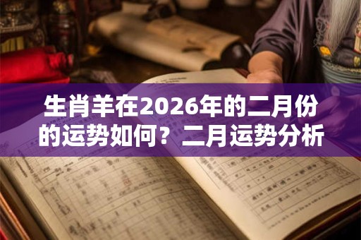 生肖羊在2026年的二月份的运势如何？二月运势分析