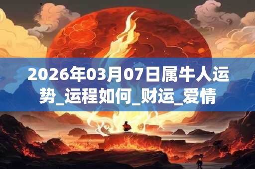 2026年03月07日属牛人运势_运程如何_财运_爱情