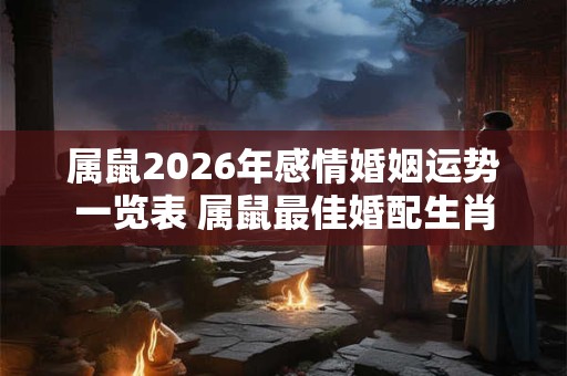 属鼠2026年感情婚姻运势一览表 属鼠最佳婚配生肖 属鼠2026年感情婚姻运势一览表 属鼠最佳婚配生肖