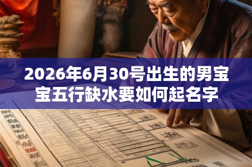 2026年6月30号出生的男宝宝五行缺水要如何起名字 2026年6月30号出生的男宝宝五行缺水要如何起名字