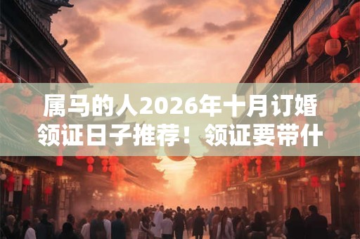 属马的人2026年十月订婚领证日子推荐！领证要带什么？