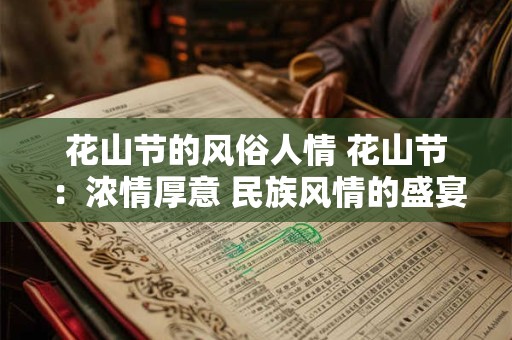 花山节的风俗人情 花山节：浓情厚意 民族风情的盛宴