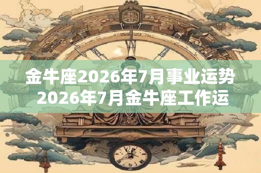 金牛座2026年7月事业运势 2026年7月金牛座工作运程详解
