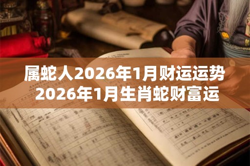 属蛇人2026年1月财运运势 2026年1月生肖蛇财富运程详解