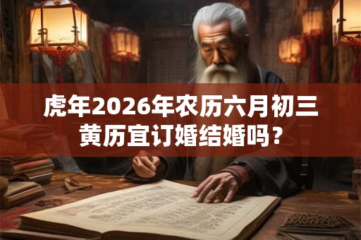 虎年2026年农历六月初三黄历宜订婚结婚吗？
