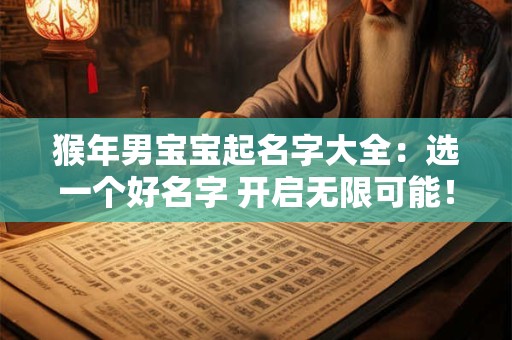 猴年男宝宝起名字大全:选一个好名字 开启无限可能! 猴年男宝宝起名字大全:选一个好名字 开启无限可能!
