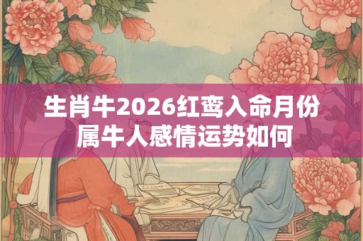 生肖牛2026红鸾入命月份 属牛人感情运势如何 生肖牛2026红鸾入命月份 属牛人感情运势如何