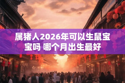 属猪人2026年可以生鼠宝宝吗 哪个月出生最好