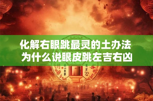 化解右眼跳最灵的土办法 为什么说眼皮跳左吉右凶